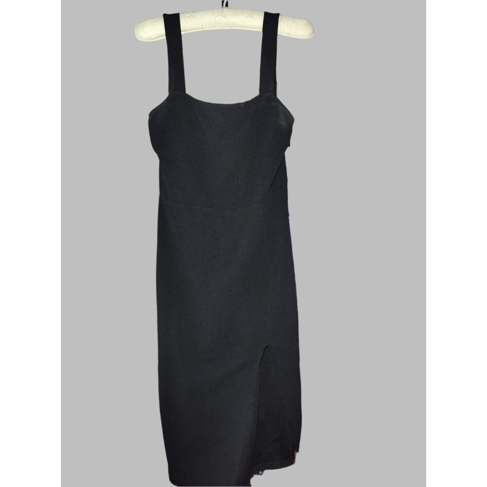 Shein Knee Length Sleeveless Black Dress with Shoulder Straps - size M